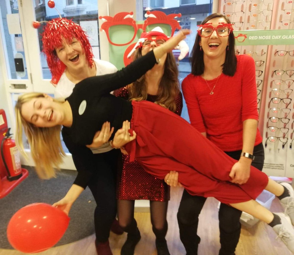 ll_Becky_ll's tweet photo. All the staff in @Specsavers Ludlow have had great fun raising money for @comicrelief Here are a few pictures from #RedNoseDay #FunRaising https://t.co/iugbyKRSM4