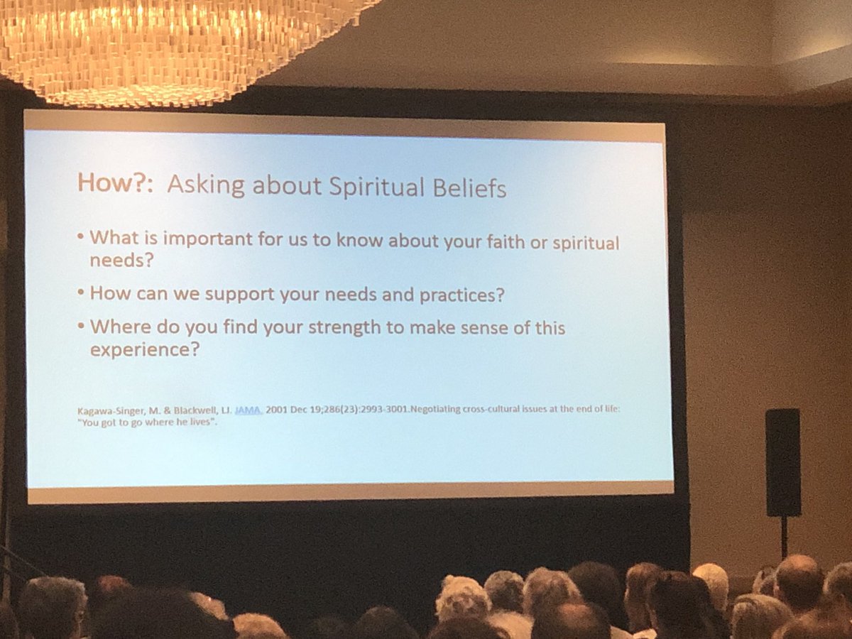 “What brings you strength?” Is a powerful phrase I learned last year to help explore what is important to patients in the most difficult times. Glad to have these others in my tool box now too! #HPM19