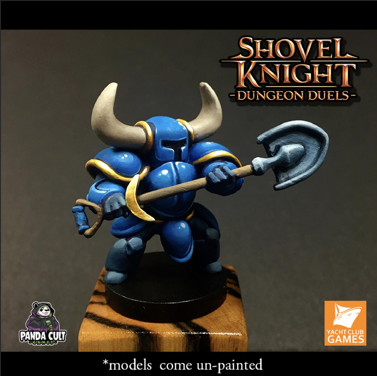 Panda Cult Games's studio painter, Elizabeth Beckley, got her brush on the famous cerulean hero from Shovel Knight: Dungeon Duels, and we just had to show everyone! #shovelknight