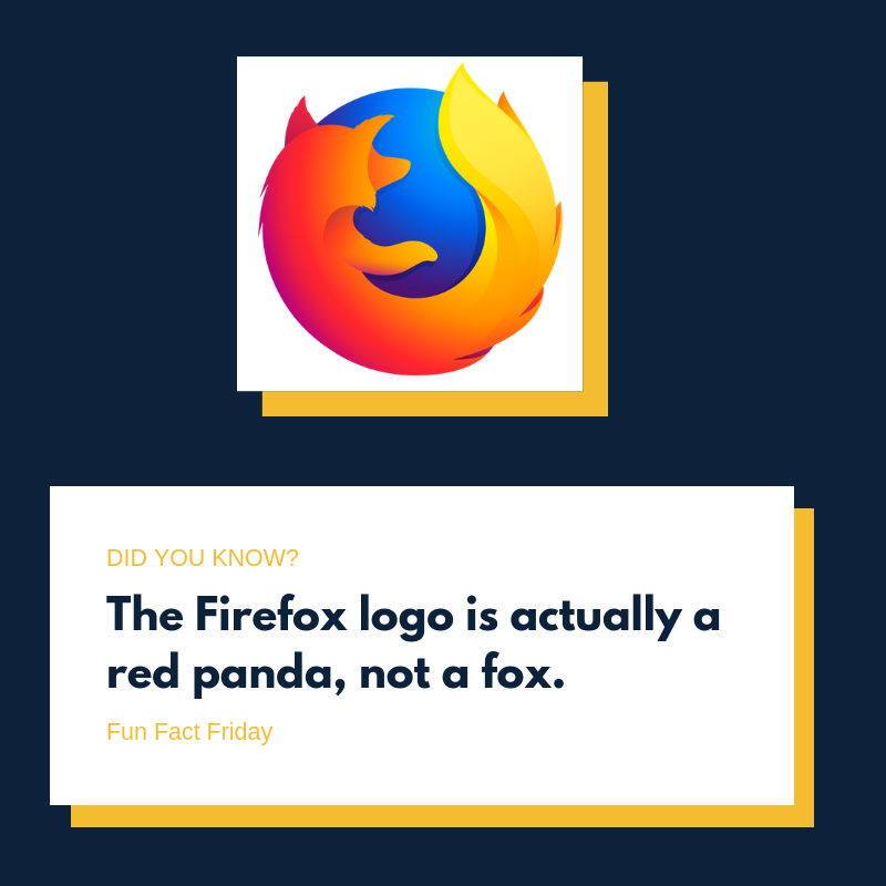 BCCChicago's tweet photo. Did you know that the Chinese name for red panda is “hunho” which translates to “Firefox” in English? This is where the browser gets its name, as well as its inspiration for the famous logo. #FunFactFriday #Firefox #Logo https://t.co/BxOL4xc7Yr