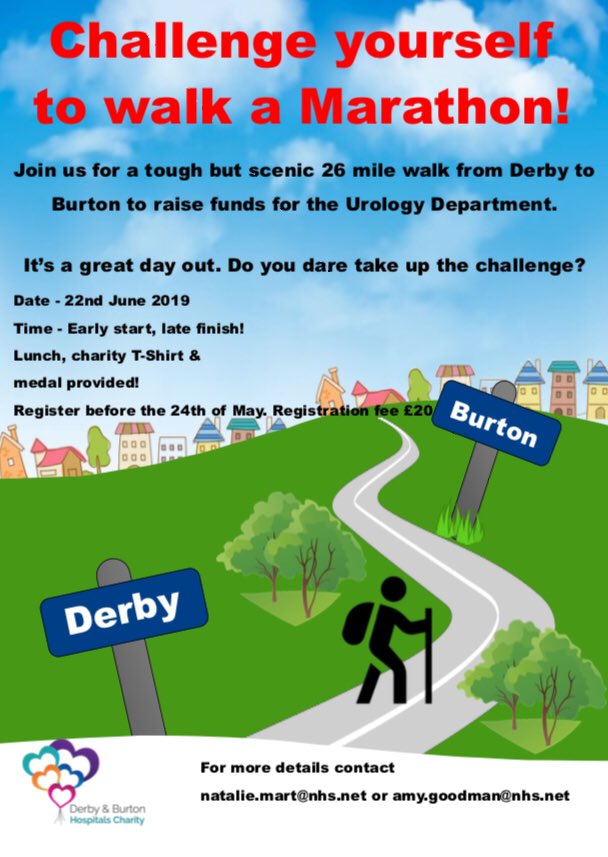 TillyMart's tweet photo. Join our team to raise money for the Urology departments. Are you up to the challenge? https://t.co/pJfrkiPQFp