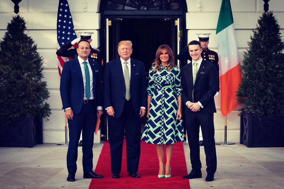 FLOTUS45's tweet image. Yesterday Prime Minister Leo Varadkar @campaignforleo visited the @WhiteHouse to honor #StPatricksDay. Thank you for joining us in celebrating the many wonderful traditions of Ireland!