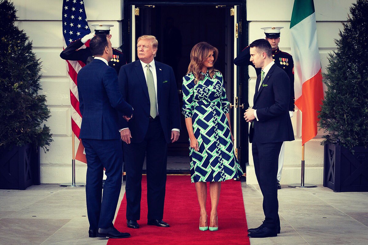 FLOTUS45's tweet image. Yesterday Prime Minister Leo Varadkar @campaignforleo visited the @WhiteHouse to honor #StPatricksDay. Thank you for joining us in celebrating the many wonderful traditions of Ireland!