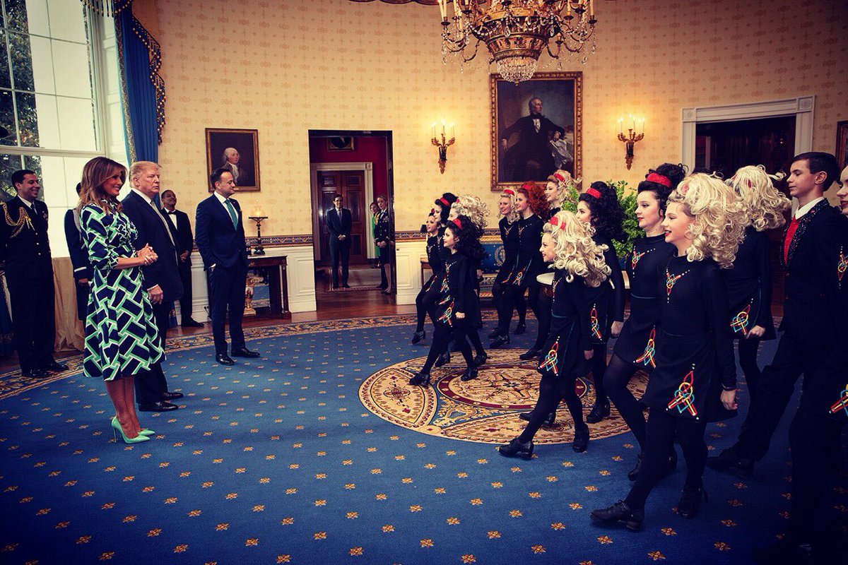 FLOTUS45's tweet image. Yesterday Prime Minister Leo Varadkar @campaignforleo visited the @WhiteHouse to honor #StPatricksDay. Thank you for joining us in celebrating the many wonderful traditions of Ireland!
