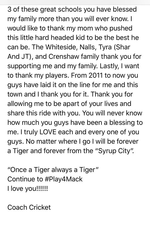 CoachCrick's tweet photo. FCNation it has been an amazing 8 years!! Thank you guys for the memories!! I truly love you guys!!! https://t.co/sIQwdo4IBs