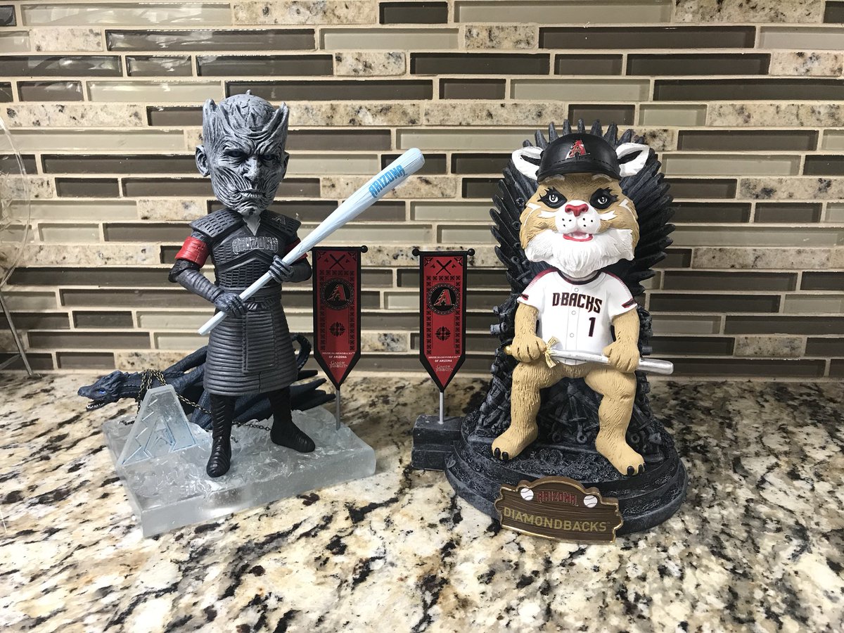 1nkognito_'s tweet photo. They’re finally here!! The new @Dbacks @FOCOusa #MLBGoT bobbleheads! They are more impressive in person; very well made and with amazing detail! Head over to @FOCOusa and get yourself one!! I still need one more to conplete the series #bobblehead #bobbleheadaddict https://t.co/XocgL1vIEw