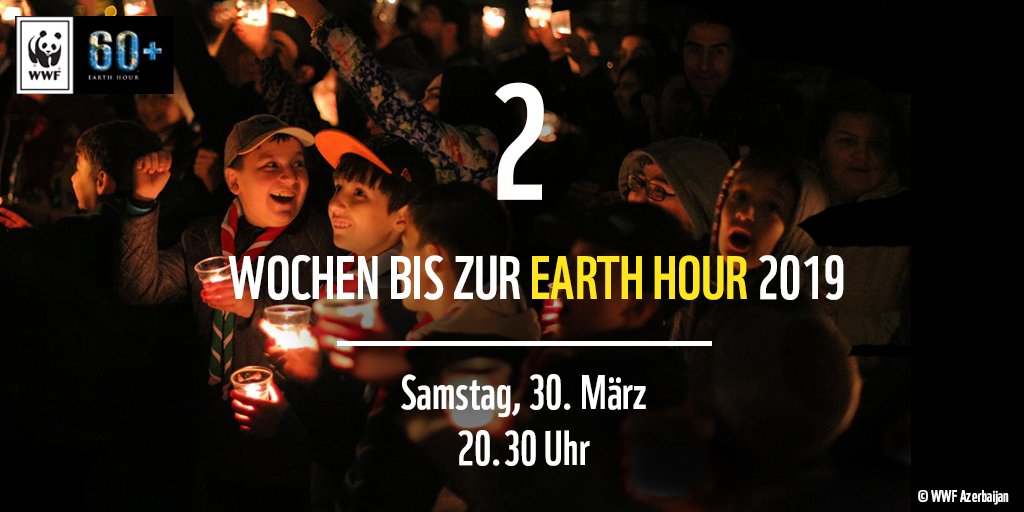 Noch 2 Wochen bis zur #EarthHour! Setzt ein Zeichen für #Klimaschutz!. Wir müssen die Erderhitzung auf 1,5°C begrenzen. Durch den Klimawandel droht jede 6te Art auszusterben. Das müssen wir verhindern! Macht mit:  wwf.de/earthhour