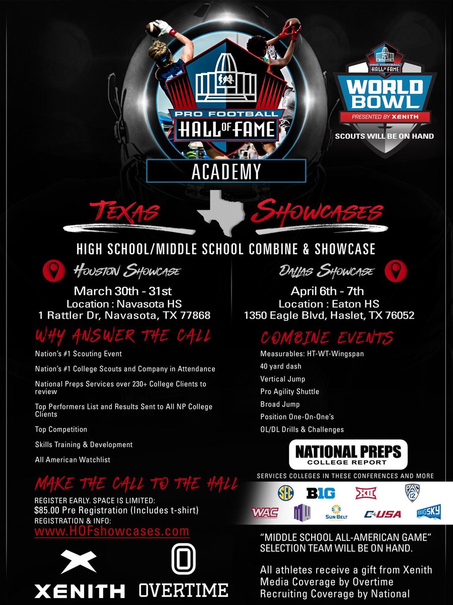 Your time is valuable and the time is NOW!!! WHO NEEDS AN INVITE??? Come get this work! rmartin@profootballhofacademy.com