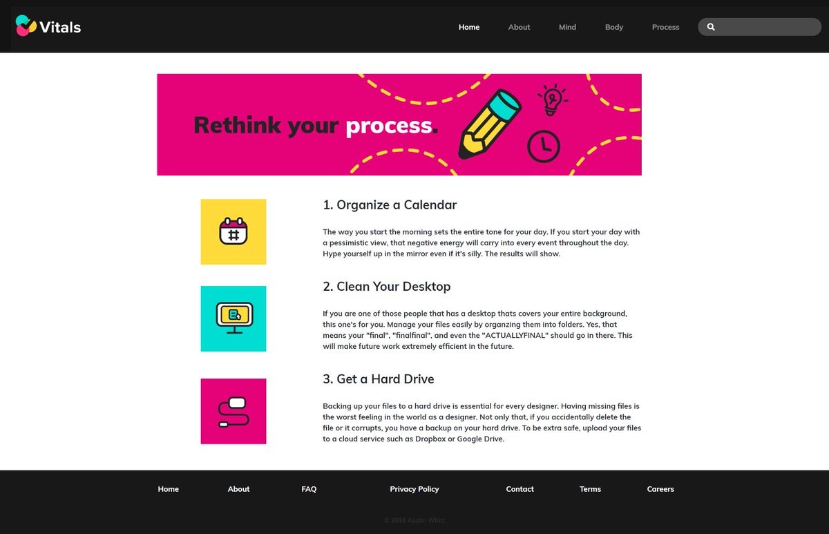 Penguitt's tweet image. Very happy to share a project I&apos;ve been working on! With the help of @Hitzel89 &amp;amp; @BlackSwordD2, I have designed and coded my own website! Not done yet, but I&apos;m super proud! It&apos;s a design/art student survival guide. #CheckYourVitals