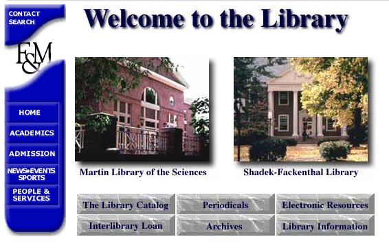 fandmlibrary's tweet photo. Do you remember when the library website looked like this? #FlashbackFriday #MyFirstTimeOnline #Web30 This was our website circa 1998 https://t.co/BwGRYwP8TB