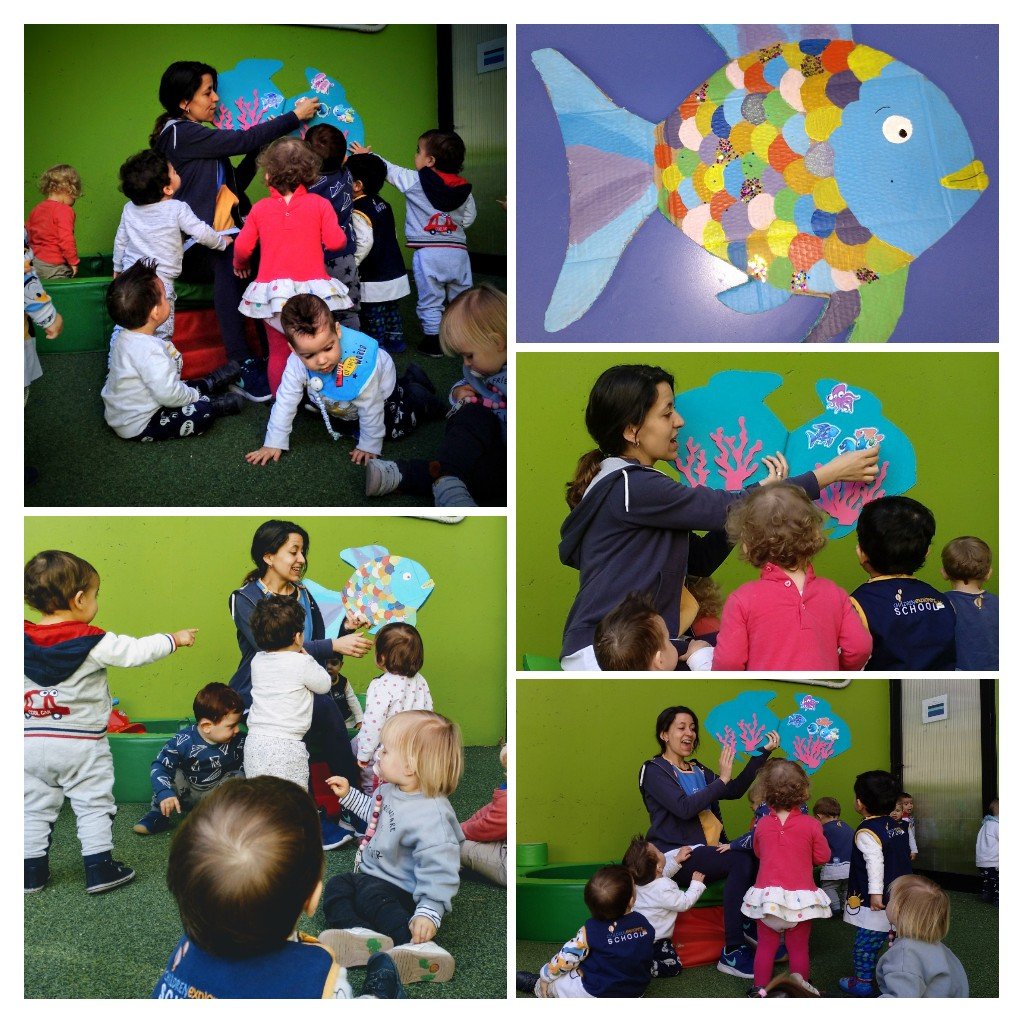 elegc3's tweet photo. Finalizamos la semana con un cuento! 
Este viernes, los peques de 1 año de @Novaschool_es #Benalmádena han conocido la historia del pez arcoiris. https://t.co/wgxnkUDCEr