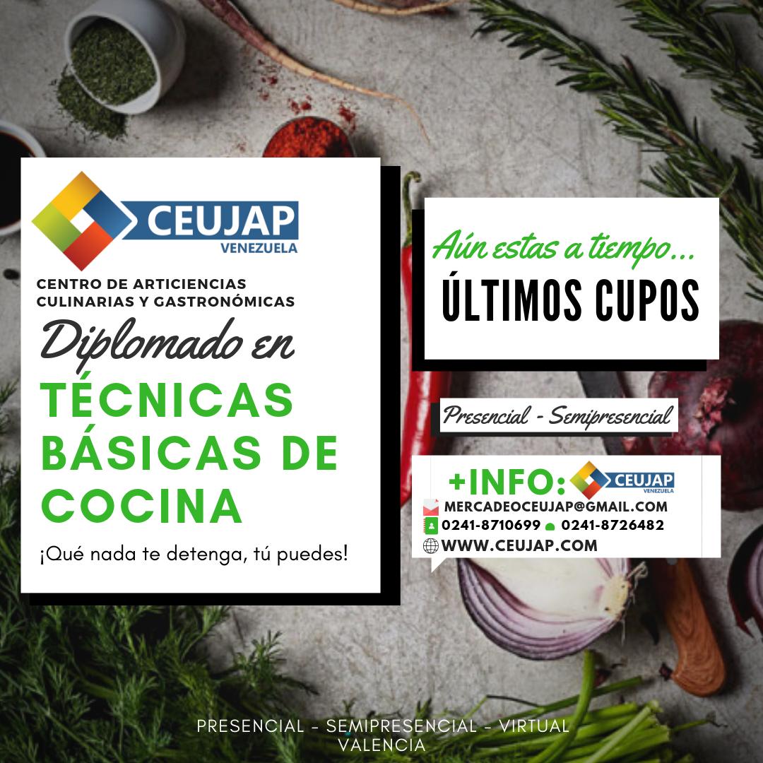 CursosExpodato's tweet photo. DIPLOMADO EN TÉCNICAS BÁSICAS DE #COCINA
* Presencial y Semipresencial
* Inicio: 17 de abril
#gastronomia #CEUJAP 
@ceujap
https://t.co/JAVbN6ayQE