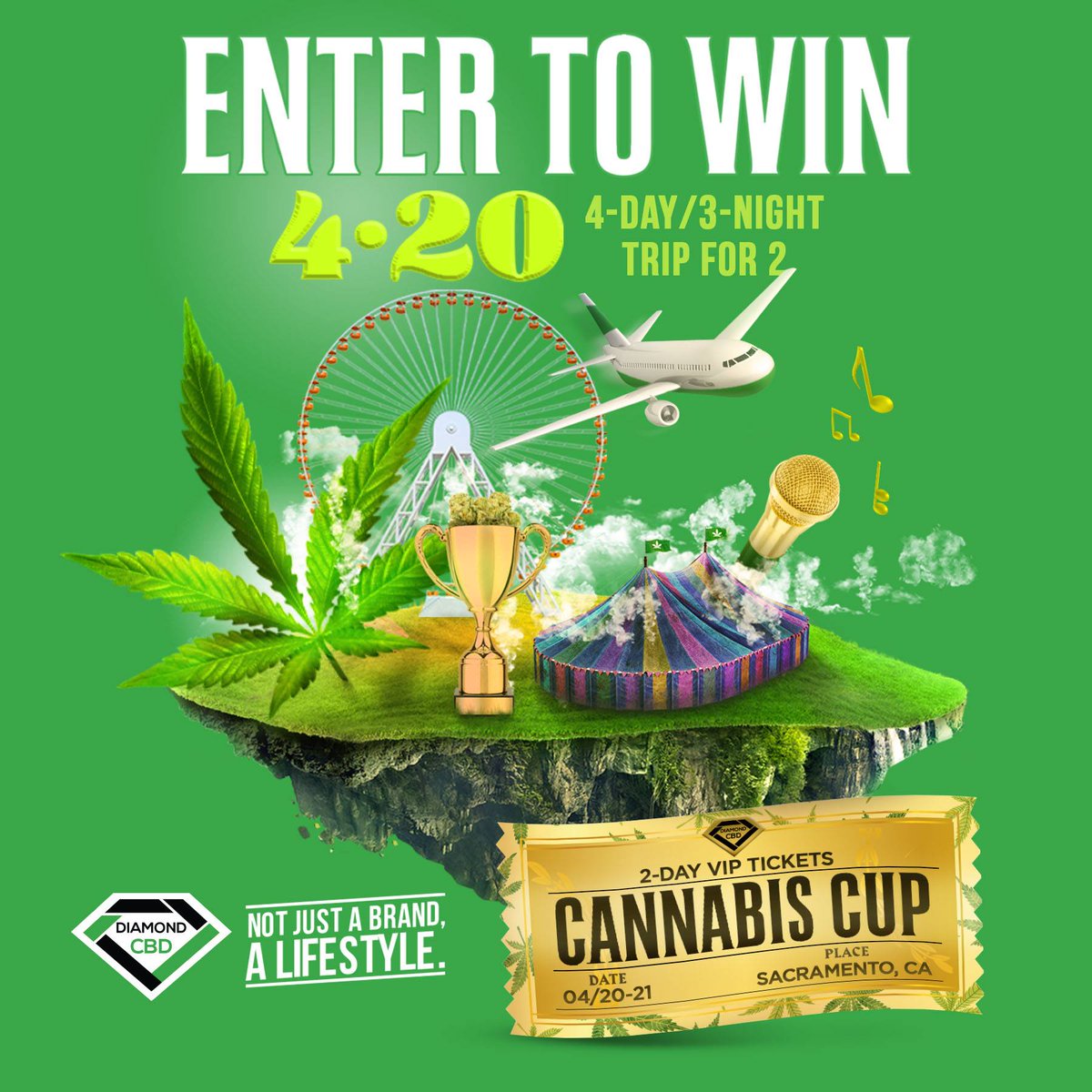 askcbd's tweet photo. @diamond_cbd is giving away a FREE 3-night / 4-day trip to the High Times #CannabisCup Central Valley 2019, in #California! Click here to enter for your chance to win! ✨https://t.co/XQ4ZUPsqkc #DiamondCBDCannabisCup #DiamondGiveaway #420 #cannabiscup #cannabisgiveaway https://t.co/SOJM8WN4NE