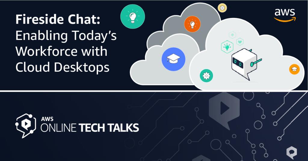 AWS_Edu's tweet photo. How does Amazon WorkSpaces make learning more accessible? Imagine having access to your desktop on any device. This fireside chat explains more: https://t.co/KGKViMAuGo https://t.co/IFcDKUswq5
