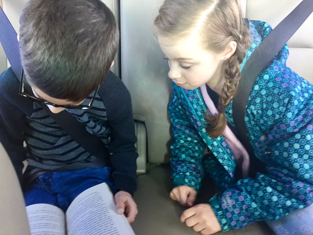Aria &amp; Blake traded pages and read aloud together, discussing the storyline of books both to and from Arkansas. 😍 #TakeFlight #dyslexia #comprehension #fluency