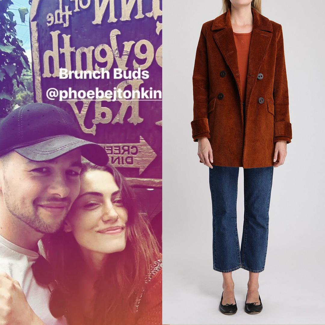 Dress Like Phoebe Tonkin on X: 27 March [2017]  On Phoebe Tonkin IG  stories wearing #rouje LOU Sailor Coat (€260). Phoebe is also carrying a # chanel clutch – by the chain