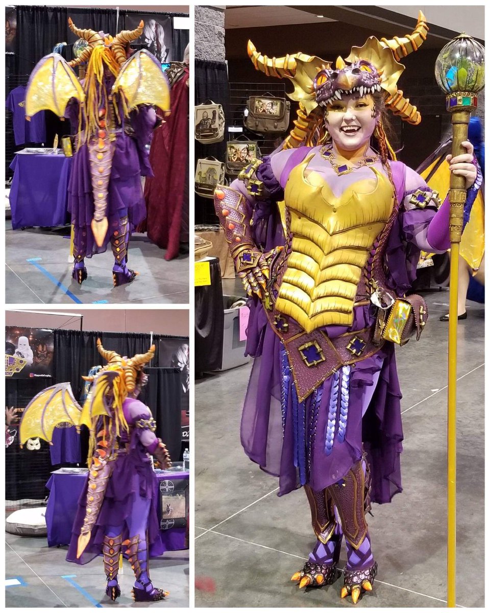 Do_You_Nerd's tweet photo. We absolutely have to share the amazing #YvonneWilliams with #BackToEarthCreations and her incredible #Spyro #cosplay.
At 3:57 she tells a bit about her crafty YouTube channel:
https://t.co/8q45WxnrwQ
#BransonCon https://t.co/6K4GSMhJyP