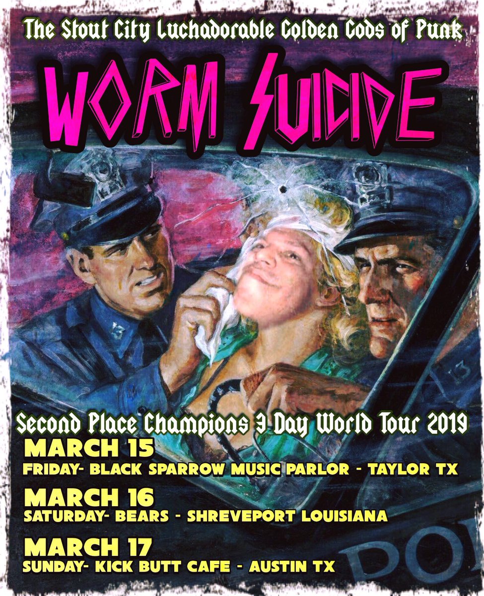 Makinbeliever's tweet image. Well let’s make a mess. And roll in it. @WormSuicideTX #wormsuicide #kickstartmyheart