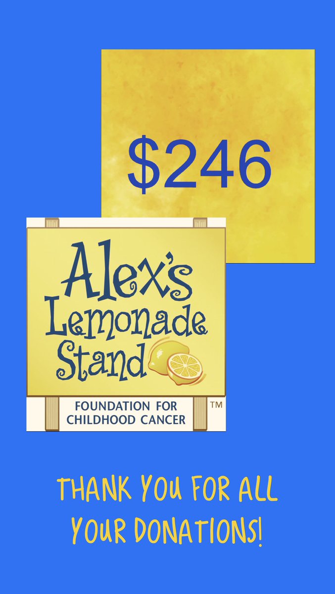 OH MY GOODNESS! With the help of students and staff, the Lemon Club raised 246 DOLLARS for Childhood Cancer Research! Thank you to everyone who donated or helped in some way!