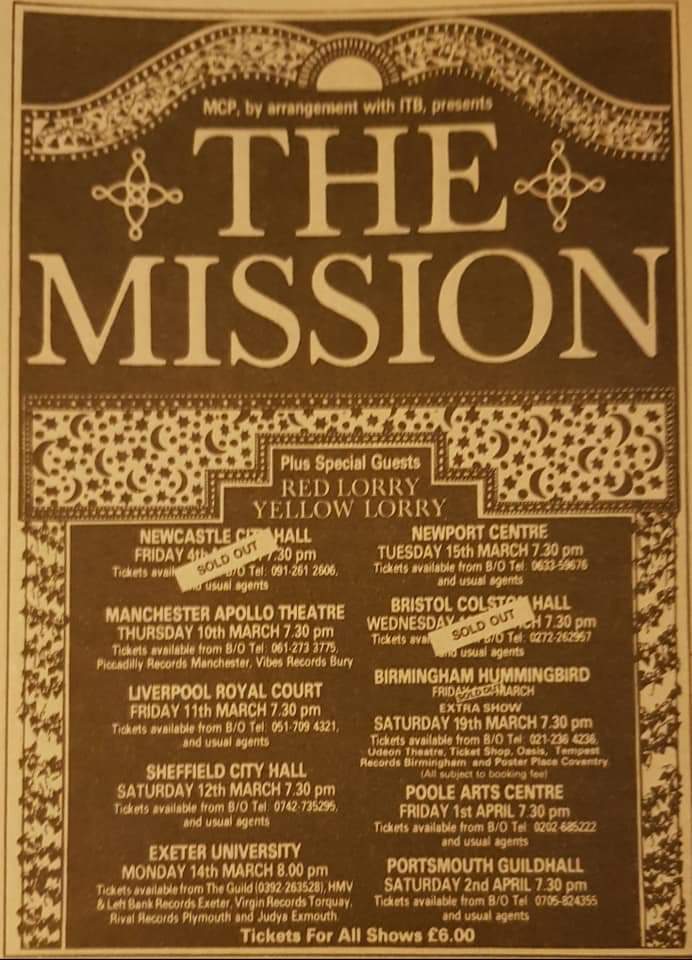LorriesRedux's tweet image. Meanwhile on this day 15th March 1988, we are in Newport with The Mission on the Children tour.

Band : Oldroyd, Phillips, Reed &amp;amp; Wolfenden 

#redlorryyellowlorry #lorriesredux #nothingwrong  #letthespeakerscrackleandburn #themissionuk #children