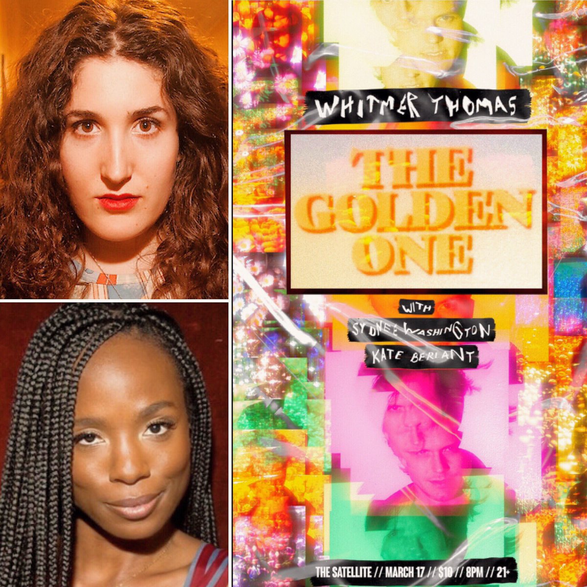 One more reminder to not miss @WhitmerThomas’s last performance of THE GOLDEN ONE this Sunday 8:30p at @TheSatelliteLA with special guests @kateberlant & @Justsydnyc 🏆 Comics get in free, the rest of you should #supportlivecomedy it’s only $10 🎟: eventbrite.com/e/whitmer-thom…