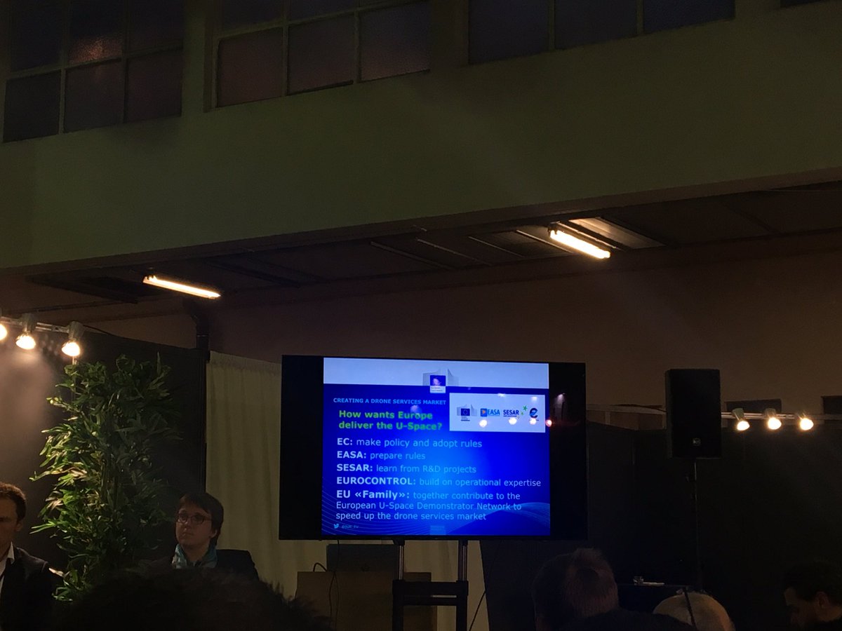 Dana_Xipe's tweet photo. Excellent round table “How to start / develop a drone business in the EU regulated market?”, chaired by Mr Koen De Vos - Senior Drone Expert/ European Commission, with Engie, Elia, Besix, Sonaca, Centre d’excellence Alma, BeUAS, PWC.
@DroneDaysBxl 
#DroneDays2019 https://t.co/ojGe0lWA6e