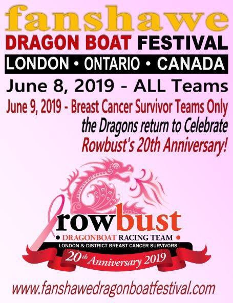 FanshaweDBF's tweet photo. Celebrate Rowbusts 20th Anniversary this summer at the #fanshawedragonboatfestival https://t.co/nCSe1D5hot