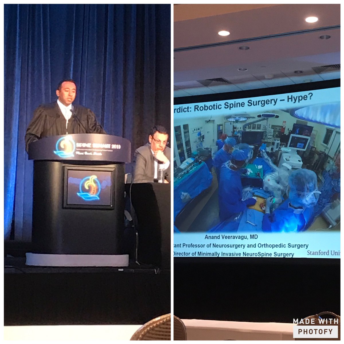 AnandMed's tweet photo. Robotics or Not? The Great Debate. @spinesection @TopNeuroDocs @StanfordMed #Spine19 #spinesurgery https://t.co/SCeBRmAgzL