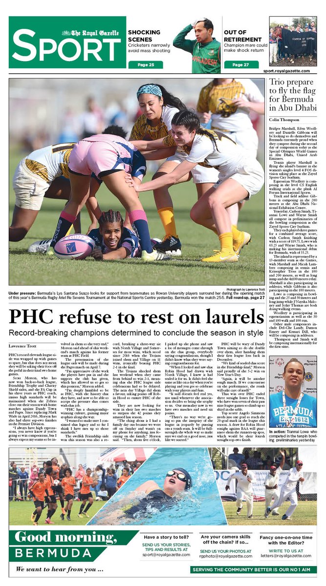 Saturday's back page of sport