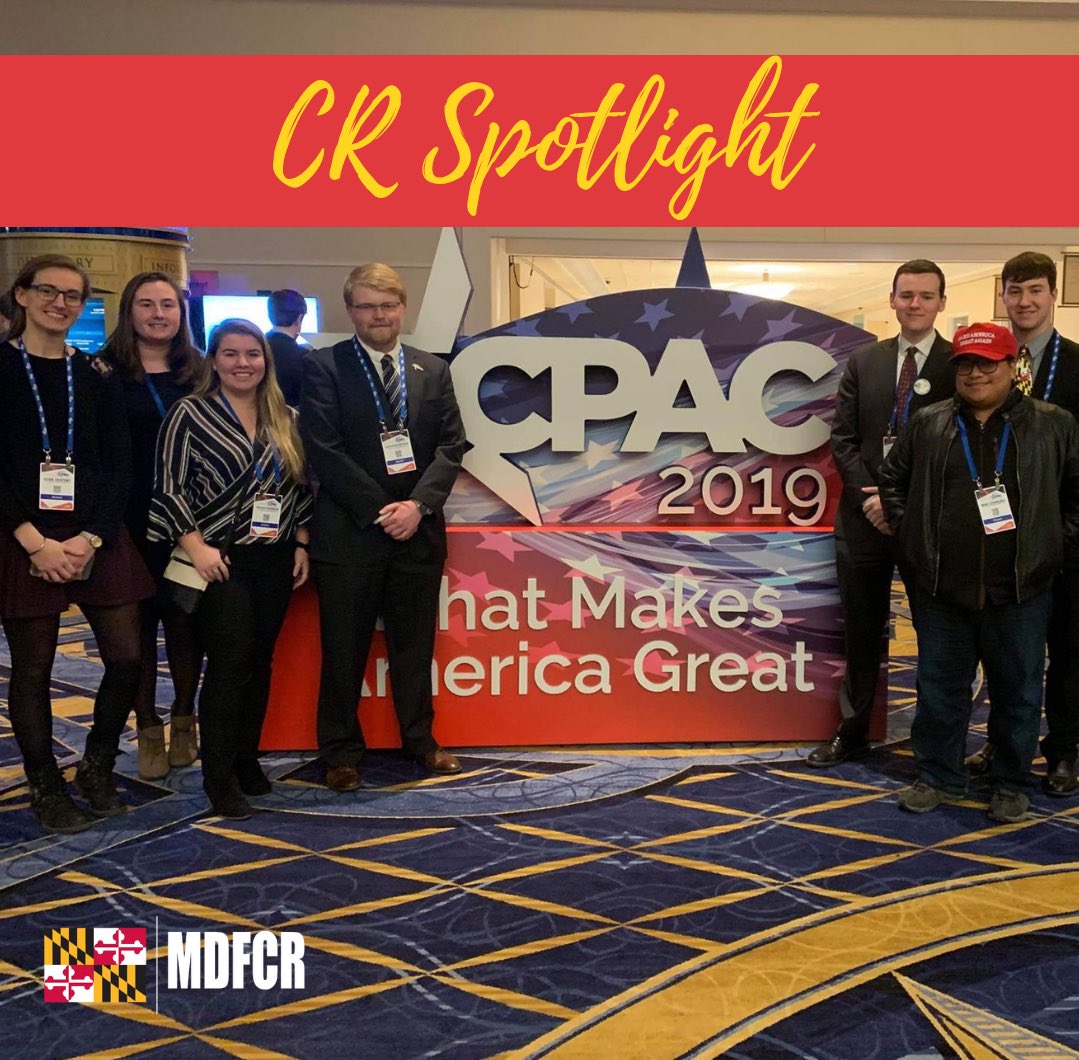 MDFCRs's tweet image. This week’s #CRSpotlight goes out to our awesome College Republicans who joined us for our #CPAC2019 programming! We had a blast seeing old friends, making great memories, and celebrating all things conservative. 🇺🇸🇺🇸🇺🇸