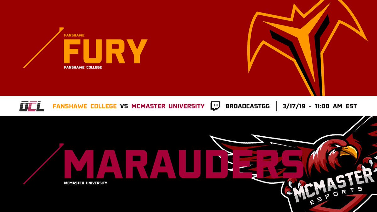OCL Sunday is coming and starting off with <a href="/FanshaweOW/">Fanshawe Overwatch Club</a> against <a href="/McMasterEsports/">McMaster Esports</a>! 

The broadcast will begin at 11AM EST at twitch.tv/broadcastgg

#OCL