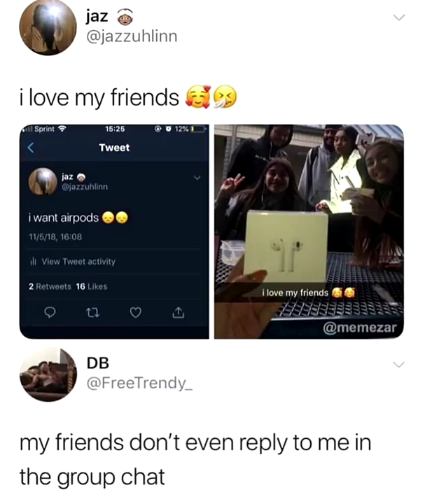 MemesOnReserve's tweet photo. Once my friends tried to kill me in my sleep https://t.co/40VziGIdTP