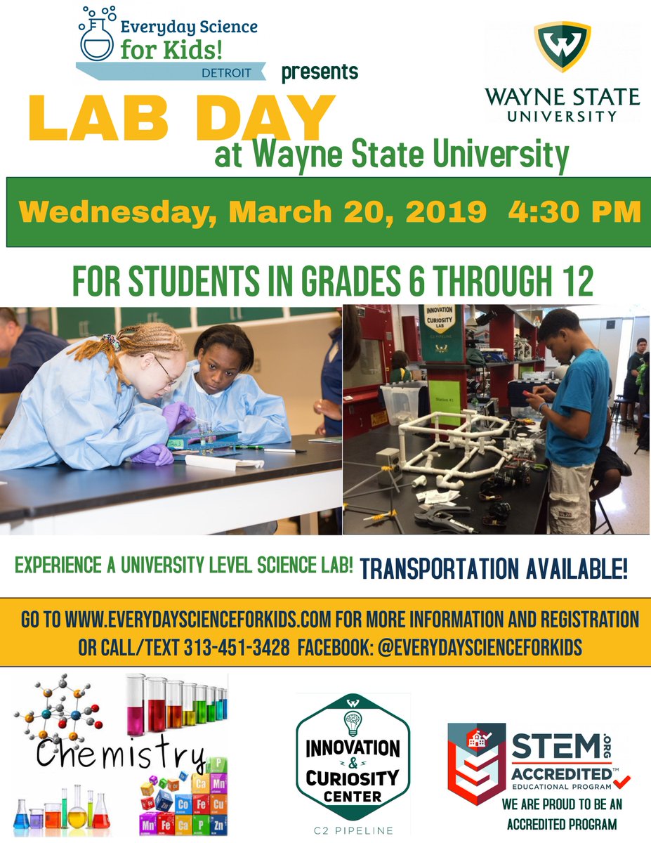 EverydayScienc3's tweet photo. Our next event is a hair analysis forensics lab presented by the C2 Pipeline staff at @waynestate - sign up today! learn more at https://t.co/scmFUK1hRh #forensics #STEM #opportunity #DetroitSTEM https://t.co/atrDL0HIqV