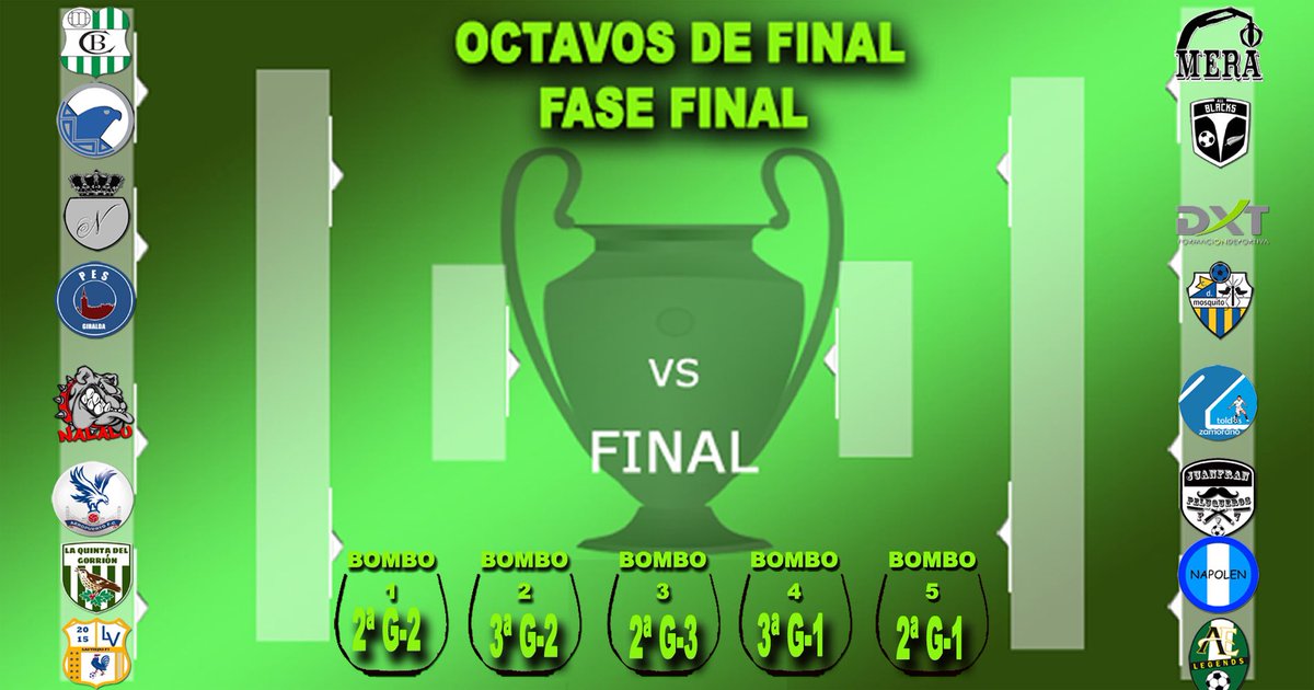 F7Giralda's tweet photo. 📢Resultado del sorteo para la FASE FINAL 2018/19

📍1/8 de final

Cazalla⚔️Overbookin
NewTeam⚔️PesGiralda
Bulldog⚔️Aeropuerto
La5aGorrión⚔️LasViejas
@HierrosMera ⚔️AllBlack
DXT⚔️Mosquito
ToldoZamorano⚔️TheBarber
Napolen⚔️@AELegendsF7

🎥👉https://t.co/Fxqg95GgsG https://t.co/fRm3YwJDWi
