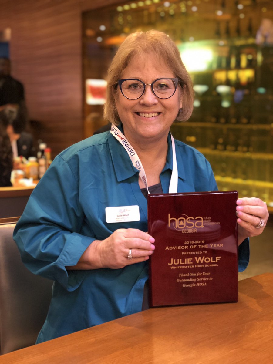 So proud of Julie Wolf advisor of the year for HOSA. Such a well deserved recognition. #whsRAREbreed