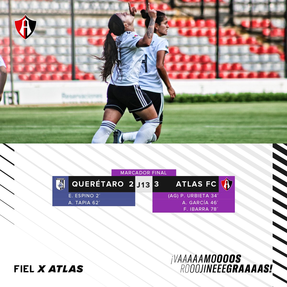 AtlasFCFemenil's tweet photo. ¡GAAAAAAANÓÓÓÓ LA FUUURIAAAAAAAAA! 🙌

Novena victoria del torneo, quinto triunfo consecutivo... 🔝

¡SOÑAR NO CUESTA NADA! 😍

#FielXAtlas ❤️🖤 https://t.co/orO9IP7LZB