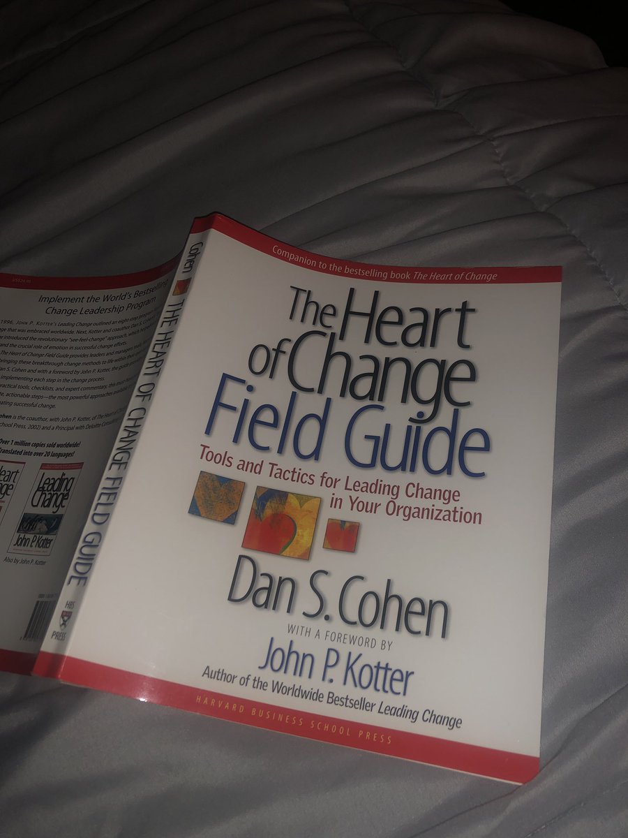 There have been a lot of things in my grad work I can honestly say have had direct effects on my ability to do my job...but, this...THIS book has taken the cake! #essentialforleaders #theheartofchange #loveGHC