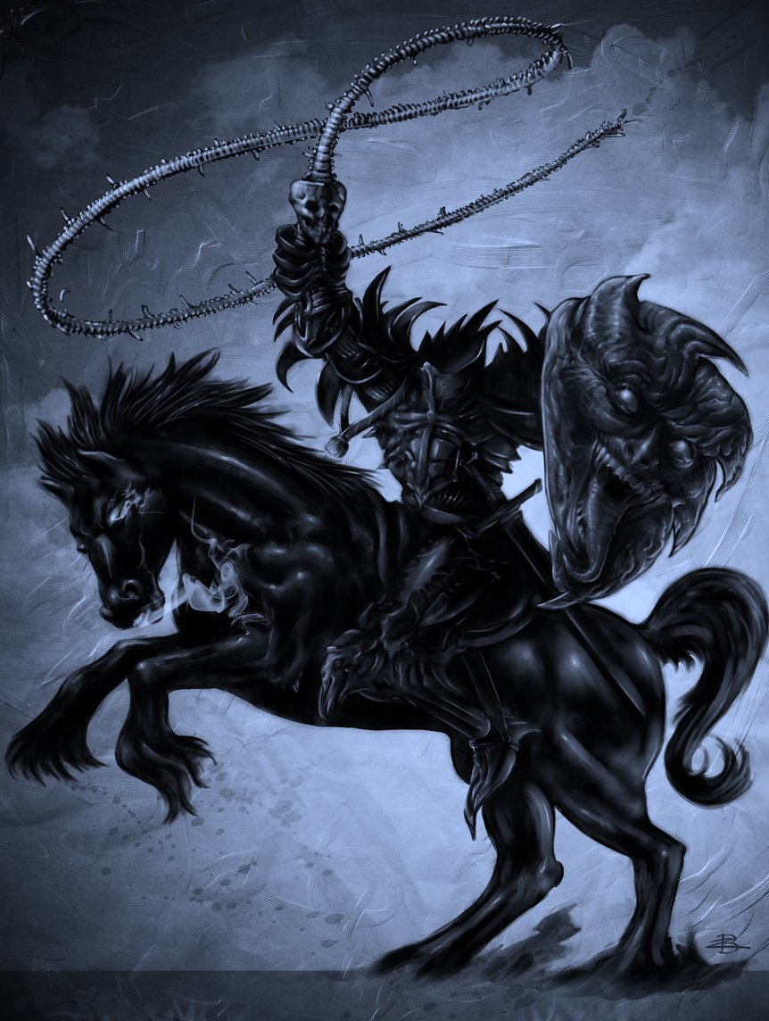 CafeSpook's tweet photo. The legends of the headless horseman come out of #Ireland. He is known as Dullahan. He would take the soul of those who would be ready for death, and would take the eyes of those who stared upon him. He often rides on a black horse. He used a human spine as a whip.  #Spookytales https://t.co/3YD0sHEWwa