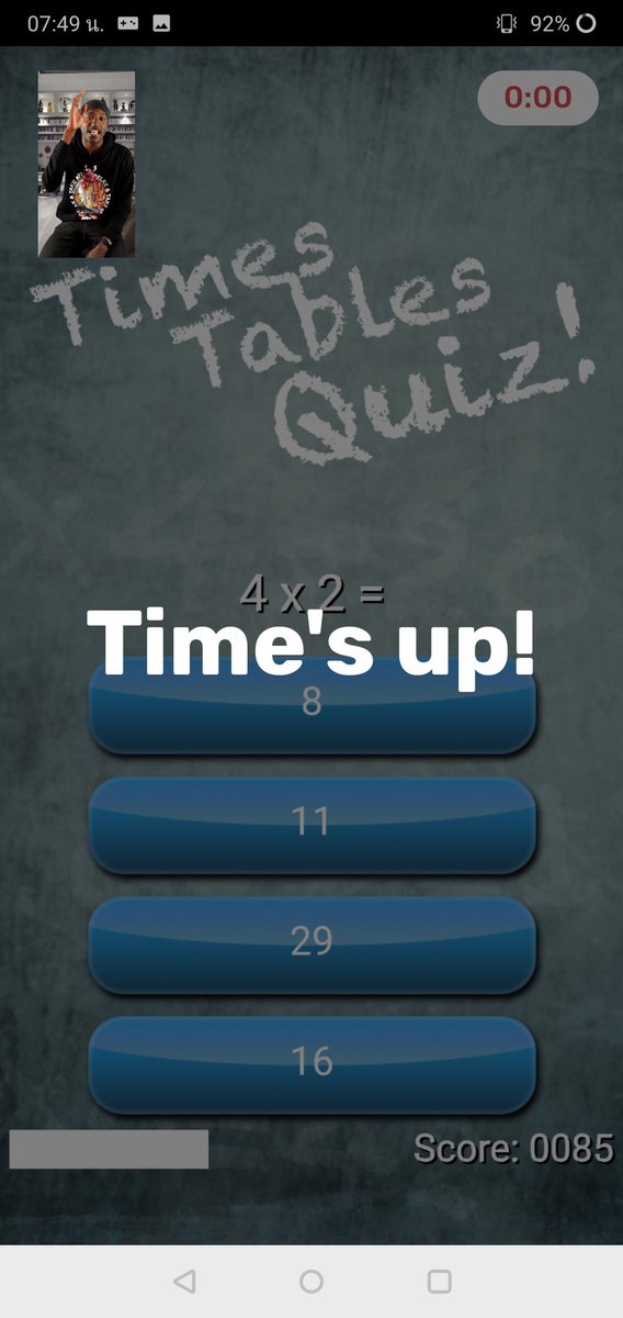 phchphhphr's tweet image. some bugs on #TimesTablesQuiz #Flashbreak 
Round 1 : I got 91 points
but, a score summary shows 63 points.
So I captured the last 91 points when starting of Round 2.  That moment makes game over. lol 🤣🤣
Then, I started again on Round 2 that I got 85 points.