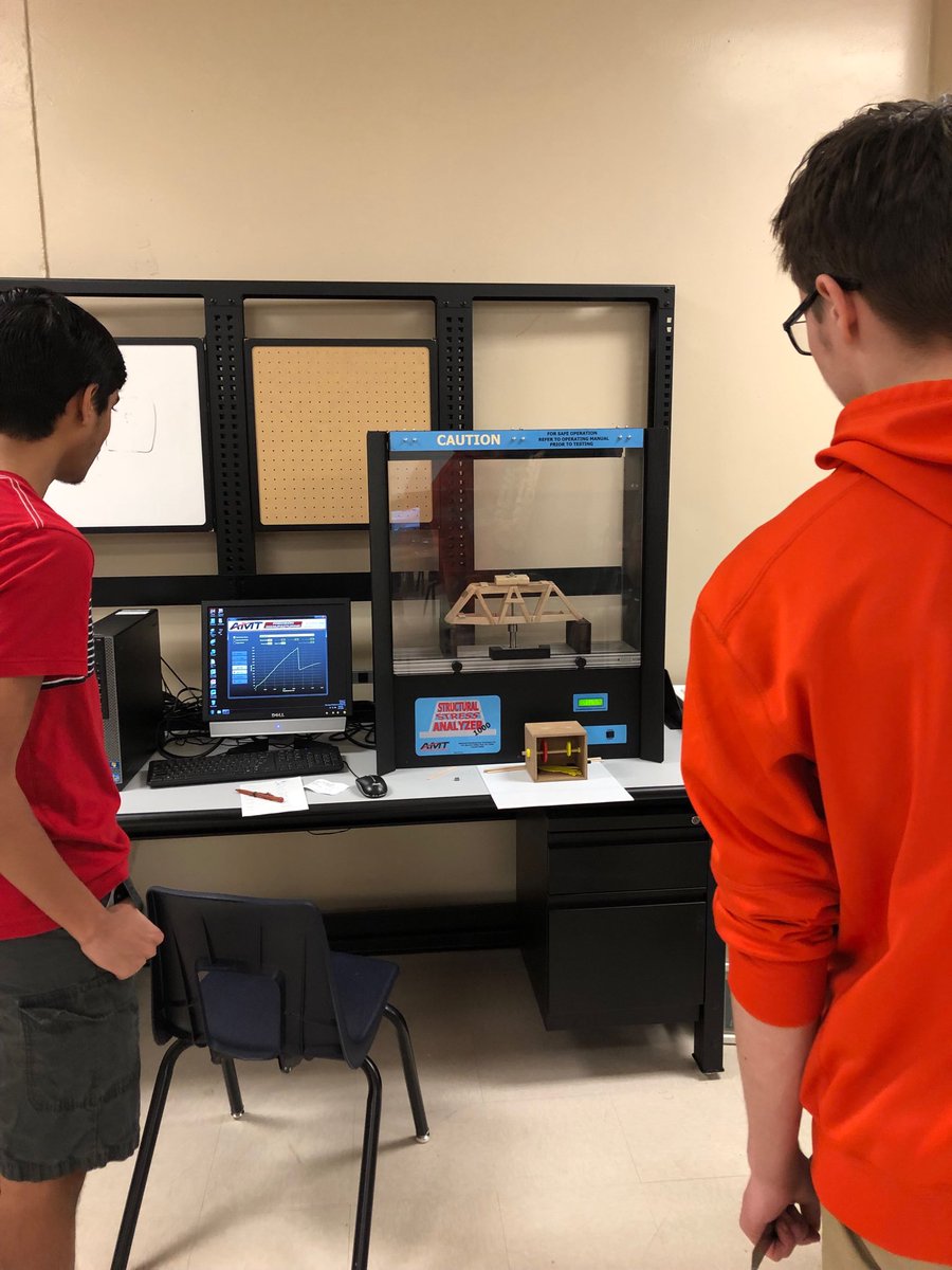 EngineeringPope's tweet photo. Breaking bridges in a competition today. ⁦@PopeHS1⁩ ⁦@PopeAcademies⁩ https://t.co/auvFz85ZmL