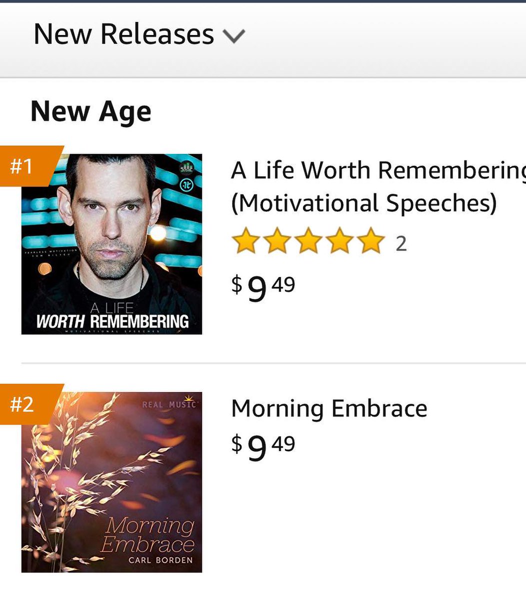 CarlBordenMusic's tweet photo. Morning Embrace is holding the #2 spot in new releases on #Amazon tonight. I appreciate... https://t.co/01JlUJlxhs https://t.co/tF0sKpaVpU