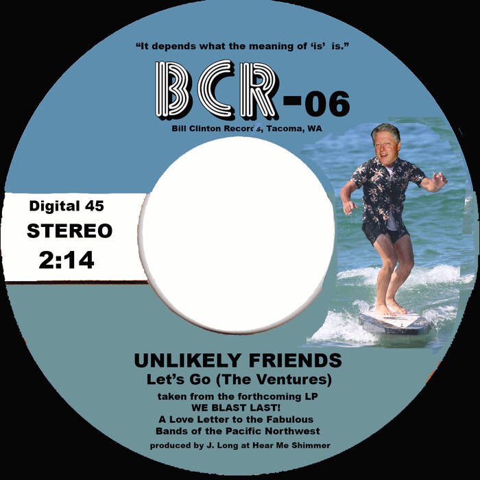 The final digital single is up!  Beat Happening’s <a href="/K_recs/">Ｋ</a> 1992 anthem “Teenage Caveman” paired with The Ventures 1963 hit, “Let’s Go!” featuring Tacoma’s favorite son, Trevor Dickson on lead guitar! unlikelyfriends.bandcamp.com/track/teenage-…