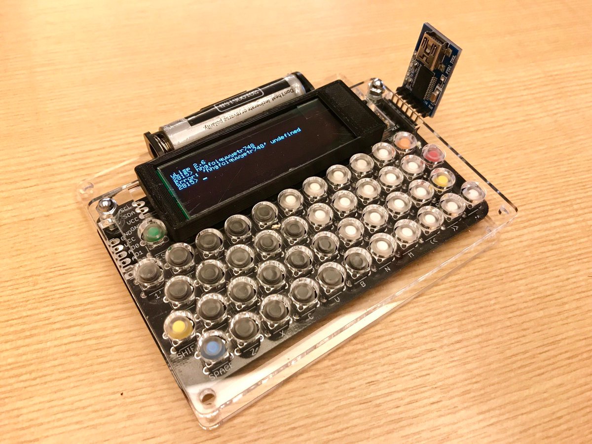 e3pi's tweet photo. #c01e
..pretty and pocket petite. Peripheral outrigger and battery included
MADE IN JAPAN
Arduinoファン
@arduinofun_jp
Arduinoファンもくもく会にて、早くも見せびらかしタイム。 https://t.co/dYUCleoYB8