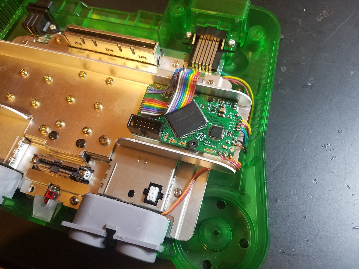 MarkPetocz's tweet photo. My first #n64advanced Install made by @borti4938 Now to figure out how to program this thing.... https://t.co/LZS6VenZgl