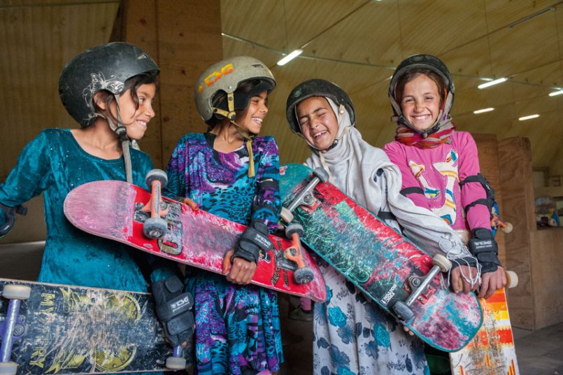 'The Skate Girls of Kabul' photographic series by Jessica Fulford-Dobson    featuring girls from the Afghan capital who are not allowed to ride bikes, so have got together to learn to skateboard instead, overriding their gendered restrictions #womensart