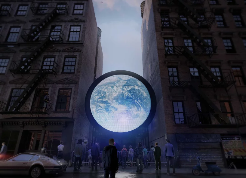 mixdevil66's tweet photo. #SebastianErrazuriz #livestreams Earth from space in 20-foot '#BluMarble'. His latest project involves a 20-foot public sculpture in the middle of New York featuring a livestream of Earth from a NASA satellite in space. https://t.co/Hm7zk2i7Lk https://t.co/sIwnT1OIoY