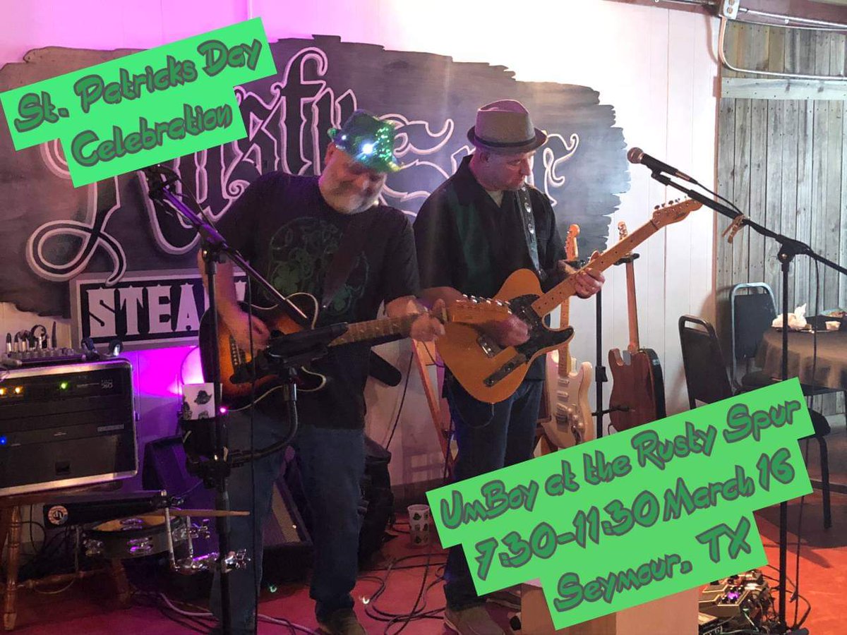 UmboyMusic's tweet photo. Join us at the Rusty Spur in Seymour Saturday night. Celebrate St. Patrick's Day AND John's birthday! See you there 7:30-11:30 https://t.co/0rcRAAlkPE