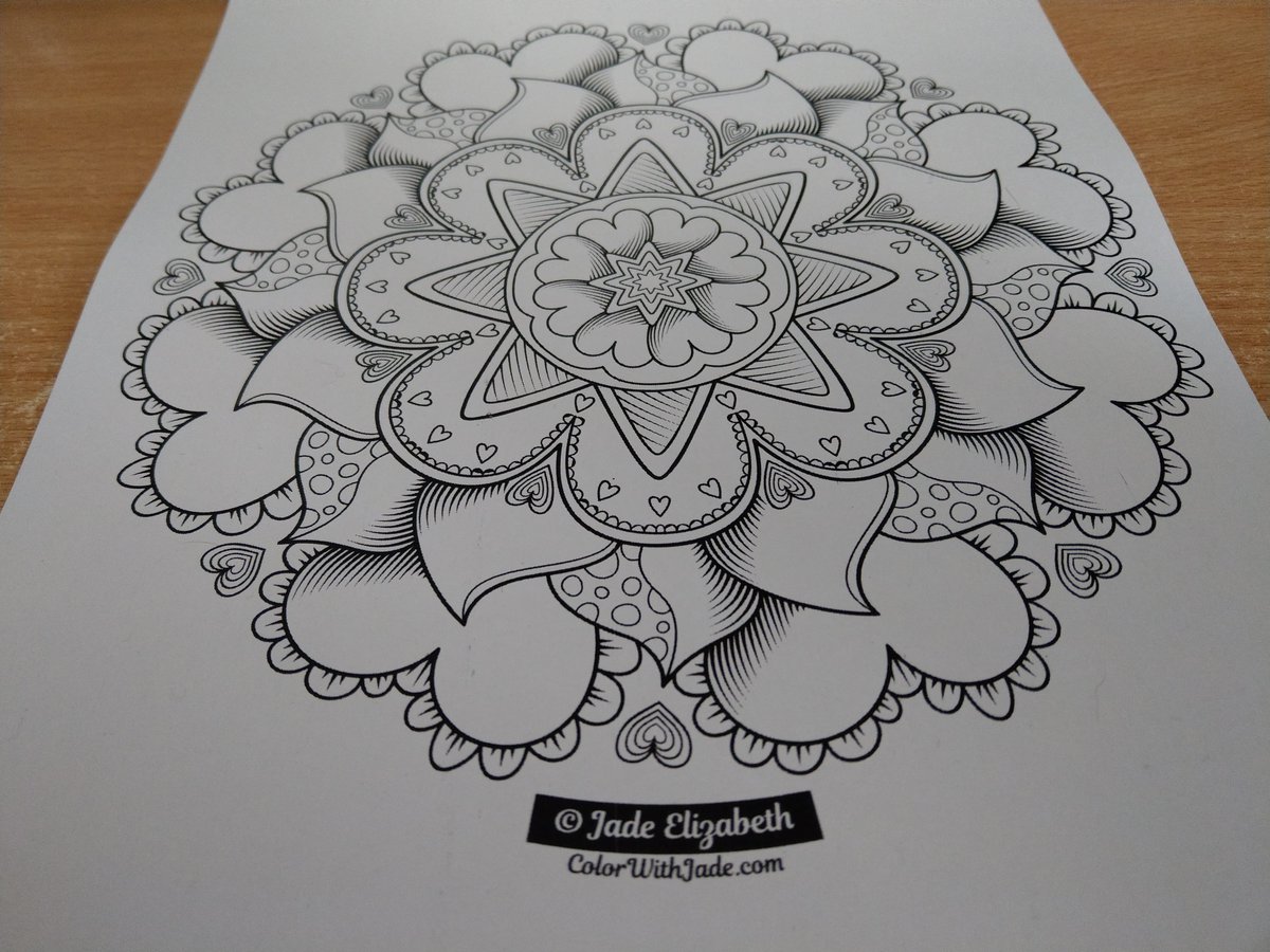 ColorWithJade's tweet image. So excited to have my new branding and logo on all my pages!! MUCH nicer than the older border logo :D. This is the Heartflower Mandala.