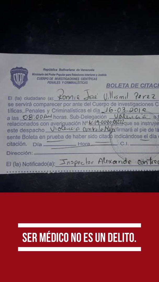 joseolivaresm's tweet photo. #SerMédicoNoEsUnDelito #DenunciarNoEsUnDelito el Dr. ⁦@RonnieVillasmil⁩ solo quería contar la verdad sobre la Crisis Humanitaria y la situación del #CHET https://t.co/4zIKa2ojzk