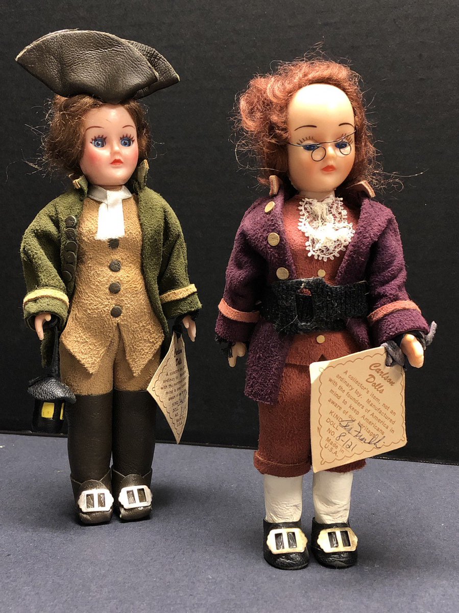 Carlson Dolls Ben Franklin and Paul Revere etsy.me/2Fa5umv #toys #historicaldolls #americanhistorical #benfranklindoll #paulreveredoll #hardplasticvintage #carlsondoll #vintagedoll #tinksdolls